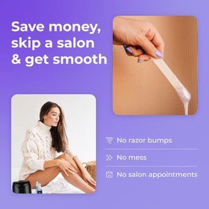 Digital Waxing Kit - Black Wax Warmer with LED Display - 17 oz of Hard Wax Beans